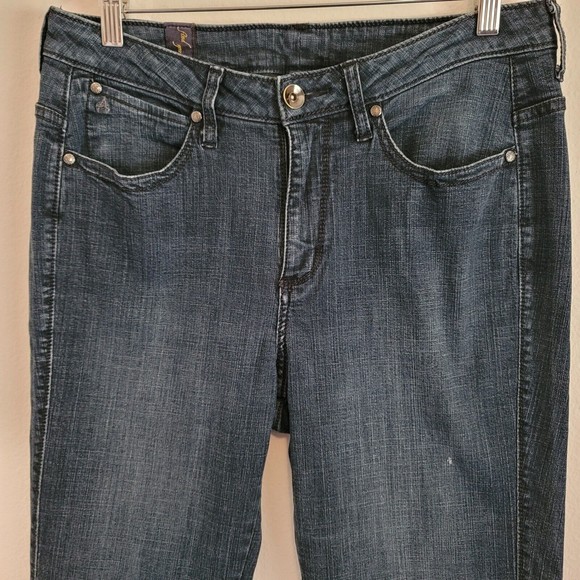 Aura Womens Bootcut Leg Rhinestones Jeans Size 8 S Dark Wash Western Denim - Picture 12 of 15
